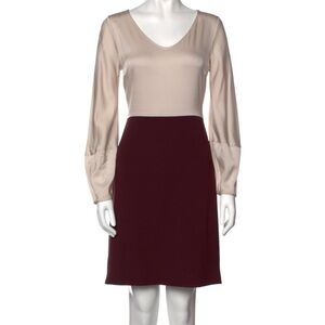 Diane von Furstenberg Colorblock Silk Knee-Length Dress